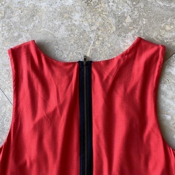 Mossimo for TargetOrange Red dress with cinching at waist and zipper along back - Picture 6 of 7